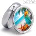 Round Pill Box Tropical Cocktail | 3 Compartment Metal Pill Organizer with Starfish Print | Portable Decorative Pocket Case - Style 21 - Buy Online on GoSupps.com
