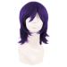 MapofBeauty 14 inch/35 cm Short Cosplay Anime Wig With Bangs Wolf Tail Synthetic Hair Fibers for Party Wig (Dark Purple)
