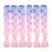 Shangxiu Ombre Braids Extensions - 6Pcs Kanekalon 24 Crochet Hair in Blue Light Purple & Pink | High-Quality Kunsthaar for Inclusive Styling - Buy Online on GoSupps.com