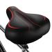 Xmifer Oversized Bike Seat, Comfortable Bike Seat - Universal Replacement Bicycle Saddle - Waterproof Leather Bicycle Seat with Extra Padded Memory Foam - Bicycle Seat for Men/Women Red