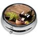 Wine Bottle Corks Grapes Printed Mini Round Pill Box | 3 Compartment Travel Pill Organizer | Portable Medicine Case for Home & Office - Buy Online on GoSupps.com