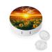 Contact Lens Case Sunflower Field And Sunset Print Plastic Contact Lens Case contact Lens Care Box ontact Lens Travel Box