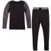 Black Bear Boys' Thermal Underwear Set - 2-Piece Performance Base Layer Long Sleeve T-Shirt and Long Johns Set Heather Grey/Black 12-14