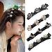 4PCS Sparkling Crystal Stone Braided Hair Clips for Women or girl  Four-Leaf Clover Chopped Hairpin Duckbill Clip Braided Hair Clip with 3 Small Clips  Braided Hair Clips for Girls or women (B-Mixed)