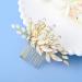 Latious Gold Crystal Bridal Hair Comb - Leaf Hair Piece for Women | Wedding Hair Clip Accessories - Buy Online on GoSupps.com