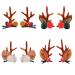 Golden Apple 4 Pairs Girls Novelty Antler Hair Clip Women Hair Barrettes Cute Deer Horn and Ears Christmas Hair Pins Xmas Party Supplies (Brown)