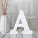 4 Inch White Wood Letters  Unfinished Wood Letters for Wall Decor Decorative Standing Letters Slices Sign Board Decoration for Craft Home Party Projects (A)