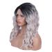 SHIYID Heat Resistant Synthetic Lace Front Wig Middle Part Wig With Black Roots Loose Wave Wigs
