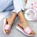 Women's comfortable platelet bands PU leather summer beach travel sandals flop flop corrections bunion corrector orthesensandals pink 35 (pink 36 EU) roze 43 EU