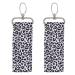 BESPORTBLE 2pcs Lip Balm Chapstick Pouch Keychain Strap Key Ring Bag Lipstick Holder with Keychain Key Ring Bags Leopard
