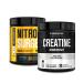 Jacked Factory Nitrosurge Build Pre Workout with Creatine for Muscle Building (30 Servings Blue Raspberry) & Creatine Monohydrate Powder for Muscle Growth & Recovery (30 Servings Unflavored)