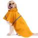 Ocsoso waterproof rain dog jacket rain dog coat with hood fit dog harness light and reflective hundredth coat rain protection dog jacket for middle and large dog (orange l)