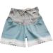 Maternity Denim Shorts - Elastic & Breathable for Summer - M Lace Light Blue - Pregnant Women - Buy Online on GoSupps.com