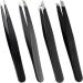 COSTAZZ Professional Eyebrow Tweezers 4 Piece Profeesional Stainless Steel Precision Tweezers for eyebow ingrown Hair Removal Eyelash Extension Eyebrows Plucking Tweezers - Buy Online on GoSupps.com