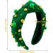 Green Vintage Rhinestone Pearl Knotted Headband Elastic Fashion Green Wide Headbands St.Patrick's Day Headband for Women Girls Hair Accessories - Buy Online on GoSupps.com