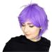 Prettyland Women Men Short Wig Fringed Layered Halloween Cosplay Purple Light Purple C157