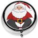 Cute Santa Claus Mini Round Pill Box | 3-Compartment Medicine Organizer | Portable Travel Pill Case for Home & Office - Buy Online on GoSupps.com