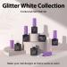 White Gel Nail Polish Set - Ejiubas Funny Bunny Glitter Collection | 6 Colors Soak-Off Polish for Women, Mom, Girlfriend | Gift Idea 01-GLITTER WHITE - Buy Online on GoSupps.com