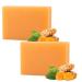 Melaglo savon claircissant savon claircissant au curcuma savon nettoyant en profondeur au curcuma adapt au visage et au corps garde la peau lisse 2pcs