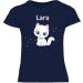 Personalized Gift for Girls - Cute Cat T-Shirt by Shirtracer - Dark Blue Design 03 - Custom Name - Buy Online on GoSupps.com