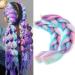 4 Colors Mix Braiding Hair Extensions 2 Packs Synthetic Jumbo Hair for Crochet Box Braids Twist Braid ( Pink/Purple/Green/Blue)