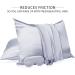 2 Pack Satin Pillowcase Set with Adjustable Eye Mask and Volume Scrunchie - Silver Classic Style | Standard Size - Buy Online on GoSupps.com