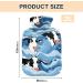 Heat Bottle with Soft Velvet Cover - 1L Heat Bag for Pain Relief & Cold Compress - Cute Blue Cow Design - Buy Online on GoSupps.com
