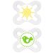 MAM - Start Silicone 0-2 Double Pack Neutral - Motif Sun+Bird BPA free Transparent