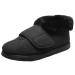 ZHENSI Women's Adjustable Slippers Extra Wide Swollen Feet Diabetic Shoes Warm Non-Slip Memory Foam Elderly 6 Black