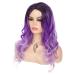 Wiwige Long Curly Wavy Ombre Purple Synthetic Wig for Women - Perfect for Daily Wear, Parties, Halloween & Cosplay with Free Wig Cap Included - Buy Online on GoSupps.com