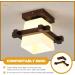Hemobllo Solid Wood Ceiling Lamp Ceiling Hanging Light Hanging Lamp Pendant Light LED Wall Lamp Coffee Glass - Buy Online on GoSupps.com