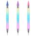 Bewudy 3 Pcs Nail Rhinestone Picker Dotting Pen Dual-ended Wax Pencil Nail Rhinestone Picker Dotting Pen Tool Jewelry Dotting Pen Nail Art Tools Nail Art DIY Decoration Tool(Blue Pink Purple)