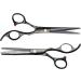 Hair Cutting Scissors Set Professional Hairdressing Scissors Stainless Steel Barber Salon Cutting Scissor and Thinning Scissors Black (6 inch/17CM) - Buy Online on GoSupps.com