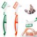Tacino 2 Pieces of prosthetic toothbrush prosthesis brush toothbrush for prostheses orange and green prosthesis toothbrushes double cleaning toothbrush rubber grist ergonomic toothbrush