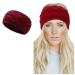 Winter Knitted Headband - Women Ear Warmer Chunky Crochet Braided Hair Band Wraps Turban Sports Yoga Hairband Fleece Lined Elastic Wide Headbands for Women UK (red-B)