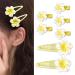 Plumeria Flower Clips Hawaiian Frangipani Hairpins Beach Hair Accessories for Women Mini Flower Hair Barrette Clips for Girls Duckbill Clips for Beach Wedding Summer Holiday