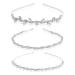 Sibba Bride Headband 3 PCS Pearl Princess Tiara Rhinestone Crown for Bridal for Girl Women Decoration Headband Hair Hoops Wedding Hair Accessories for Bride Bridesmaid Princess Girl
