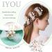 Iyou Hair Clip Set with Bow - Gold Flower Headdress with Pearls & Crystals for First Communion Flower Girls & Bridesmaid - 3 Pieces - Buy Online on GoSupps.com