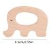 5Pcs Beech Wooden Teething Toy | Elephant Shape | Natural Baby Nursing Accessories - Buy Online on GoSupps.com