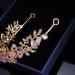 Kamirola Pink Wedding Crown Bridal Tiaras & Earrings Set for Women/Girls - Buy Online on GoSupps.com