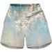 Gufesf Women's Summer Shorts | Lightweight Linen Elastic High Waist Casual Shorts | Pockets | Sky Blue - XX-Large - Buy Online on GoSupps.com