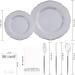 Hioasis 175pcs Grey Plastic Plates&Silver Disposable Silverware with Grey Handle&Clear Cups&Napkins Served for 25 Guests-Grey and Silver Dinnerware for Weddings&Parties Holiday Events - Buy Online on GoSupps.com