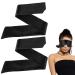 2pcs Satin Sleep Mask Silk Blind Folds for Adult Play Blockout Light Soft Adjustable Eye Mask Sleep Comfortable Blindfold and Hand for Women Men Adult Party Favors(150cm/59inch) Black