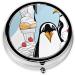 Cute Penguins Mini Round Pill Box - 3 Compartment Travel Organizer for Medicine & Vitamins - Buy Online on GoSupps.com