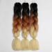 Showjarlly Kanecalon Hair Extensions - Ombre Jumbo Braid 24 Box Braids African Kunsthaar - 61cm (3 Color Options: Brown Cream White) - Buy Online on GoSupps.com
