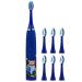 Electric Toothbrush Children USB Rechargeable - Electric Toothbrush Kids 6-12 Toothbrush Soft Hair Cleaning Tool for Child Boys and Girls Bathroom Products (Blue)
