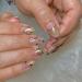 BABALAL Press on Nails Short Round Fake Nails Glossy Glue on Nails with Design Short Nails 24Pcs Oval Acrylic Nails for Women and Girls NAILR-03