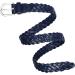 Falari Women's Leather Braided Belt Navy M 34-36 (Fit Waist 32-34) - Stainless Steel Buckle | 16 Colors Available - Buy Online on GoSupps.com