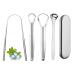 4 pieces of tongue cleaner tongue scraper tongue scraper tongue scraps copper tongue scraper tongue brush tongue cleaner copper tongue cleaner tongue cleaner stainless steel