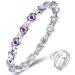 Vicmag Magnetic Bracelet Women Titanium Steel Ultra Strength Magnetic Bracelet Gift with Removal Tool (Purple Heart Crystal)